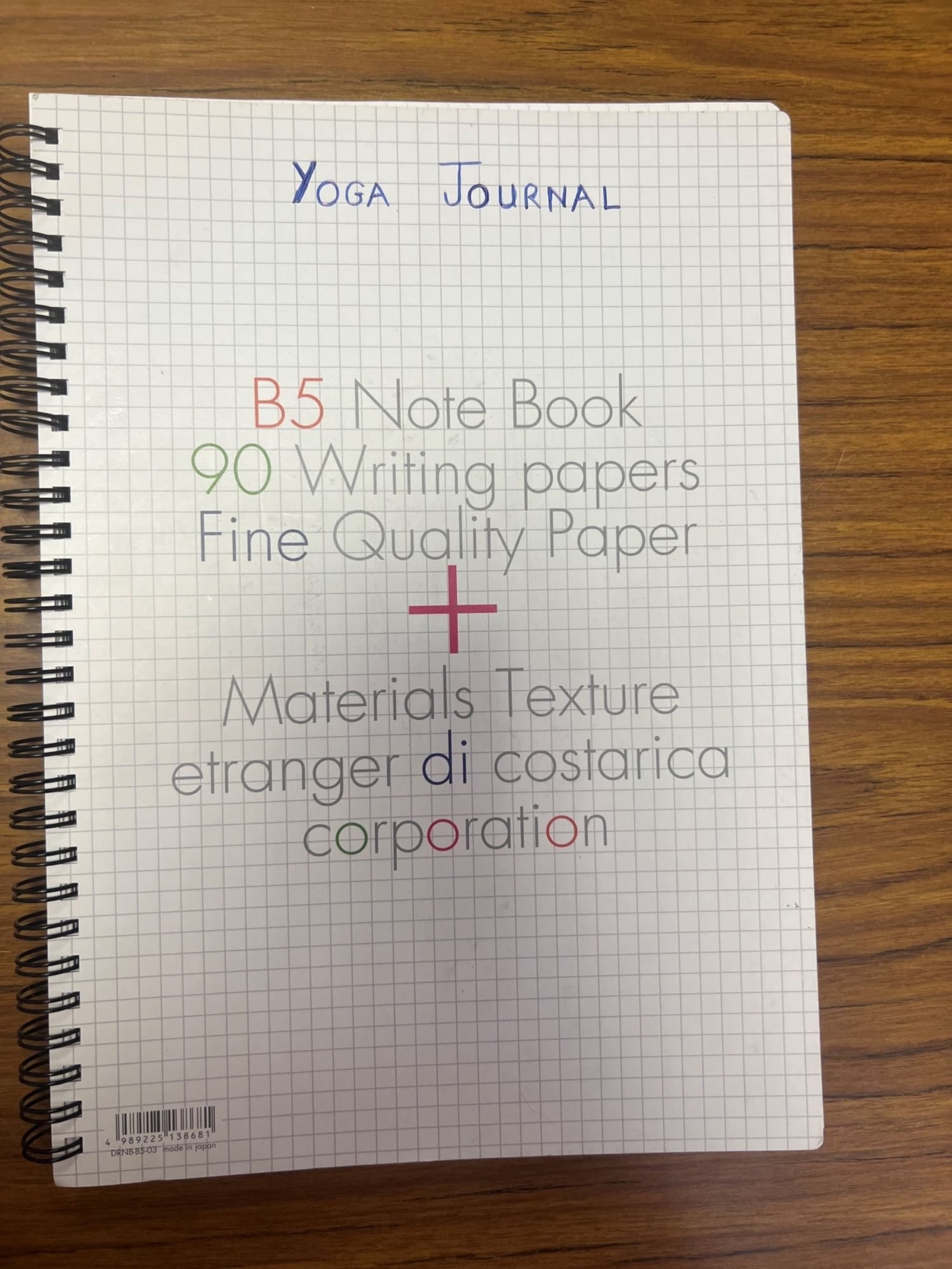 Example of a cheap notebook to use for yoga journaling