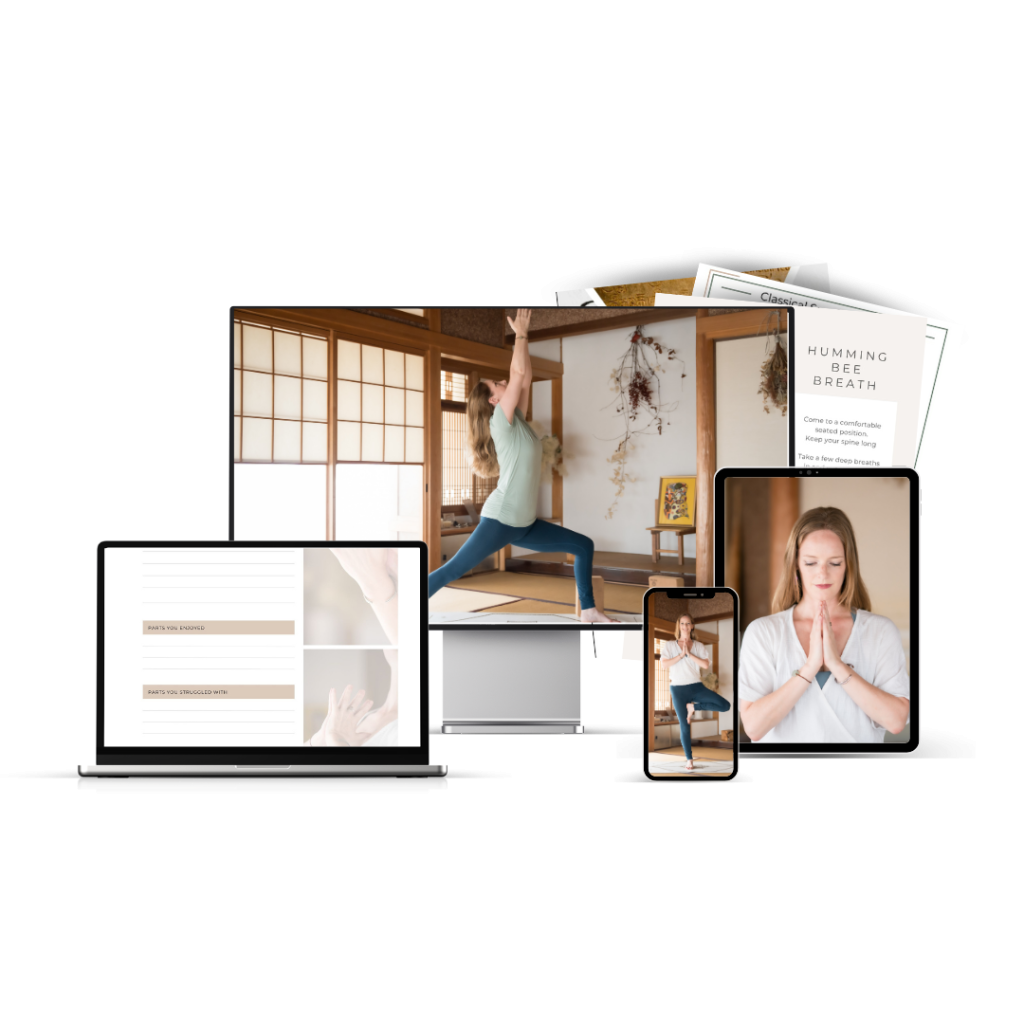 Balance through the breath: a beginners guid to feeling steady: a mockup of course features